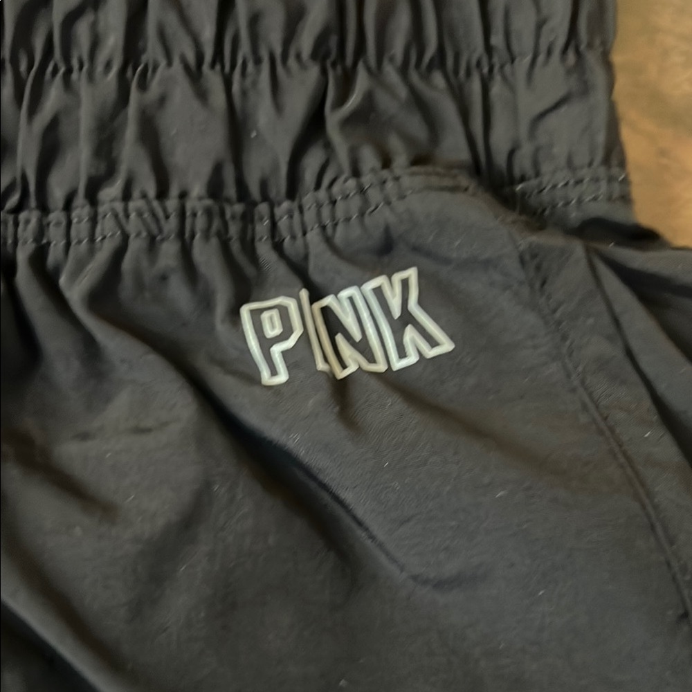 PINK Victoria's Secret Black Athletic Shorts Lightweight Elastic Waist - Picture 2 of 4